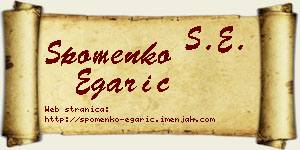 Spomenko Egarić vizit kartica